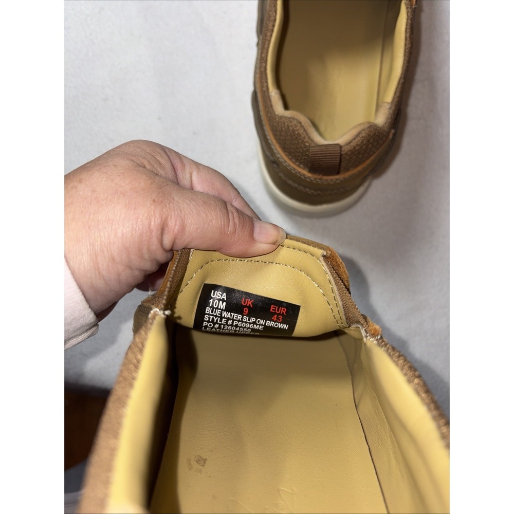 World Wide Blue water Men's Brown Slip On Loafer Shoes Size 10m